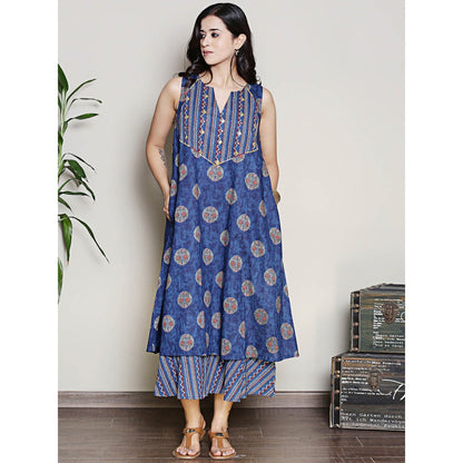 Spring Soul Two Layer Printed Cotton Midi Dress