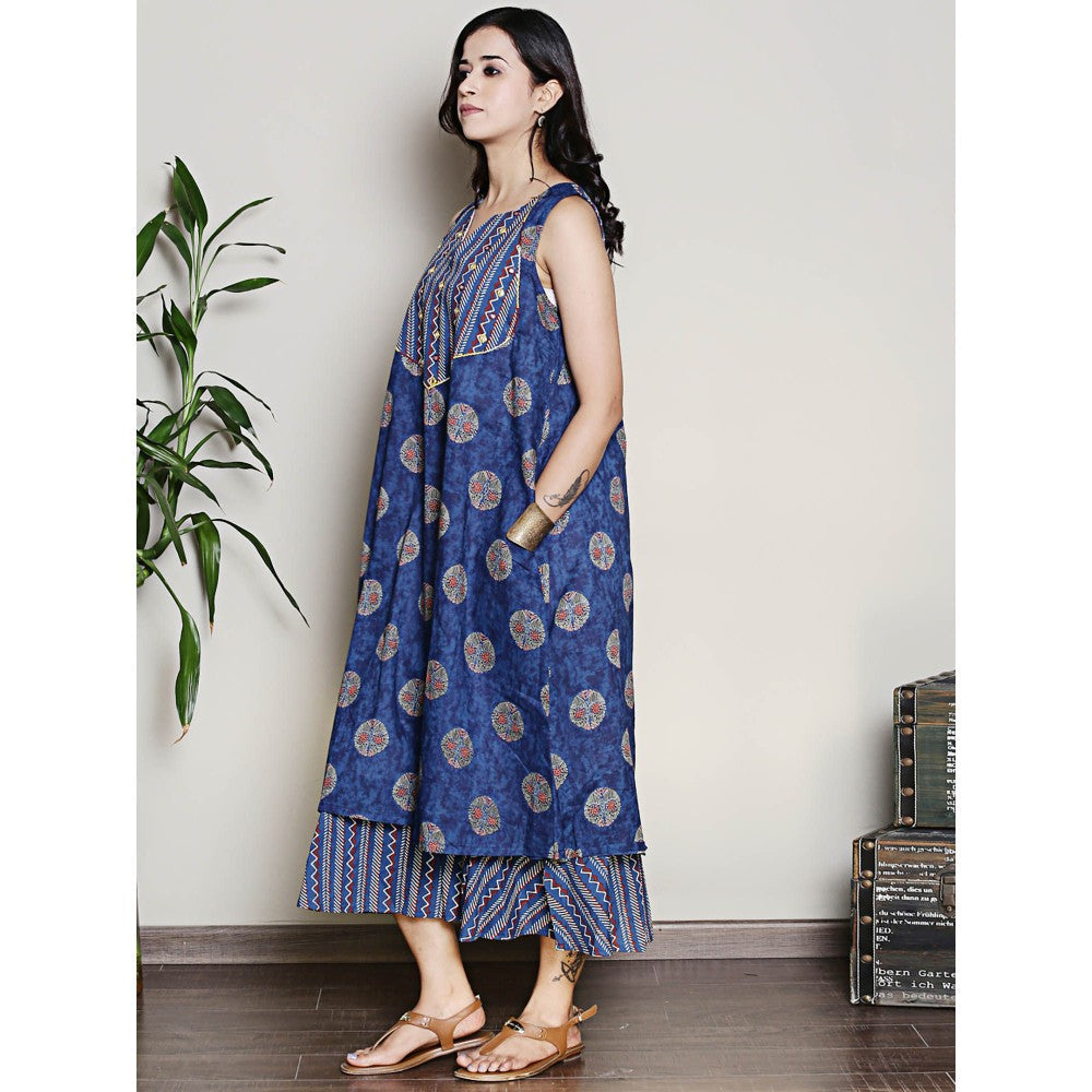Spring Soul Two Layer Printed Cotton Midi Dress