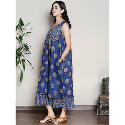 Spring Soul Two Layer Printed Cotton Midi Dress