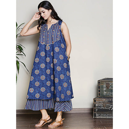 Spring Soul Two Layer Printed Cotton Midi Dress