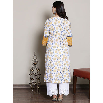 Spring Soul White Printed Embroidery Kurta