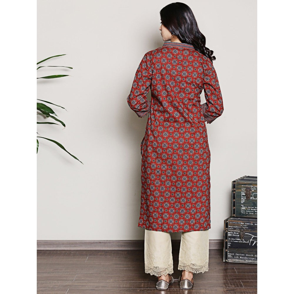 Spring Soul Maroon Printed Kurta