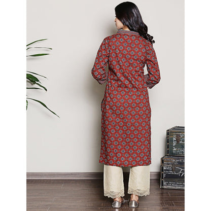 Spring Soul Maroon Printed Kurta