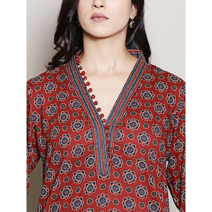 Spring Soul Maroon Printed Kurta