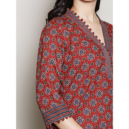 Spring Soul Maroon Printed Kurta