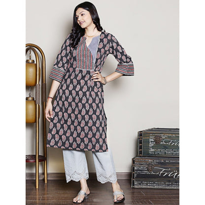 Spring Soul Block Printed Cut Yoke Kurta