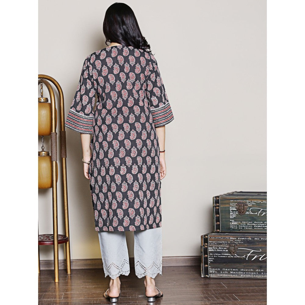 Spring Soul Block Printed Cut Yoke Kurta