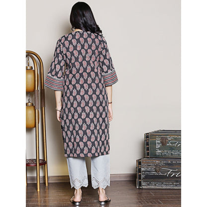 Spring Soul Block Printed Cut Yoke Kurta