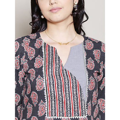Spring Soul Block Printed Cut Yoke Kurta