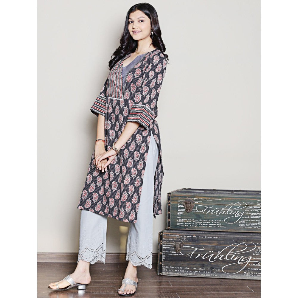 Spring Soul Block Printed Cut Yoke Kurta