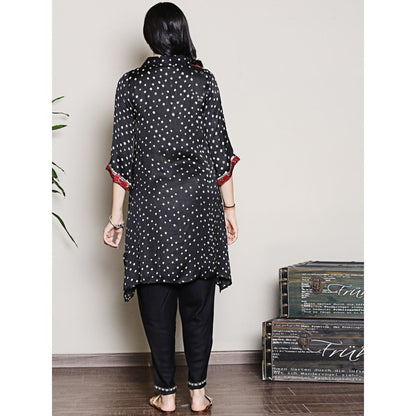 Spring Soul Bandhani Asymmetric Kurta with Yoke Detailing
