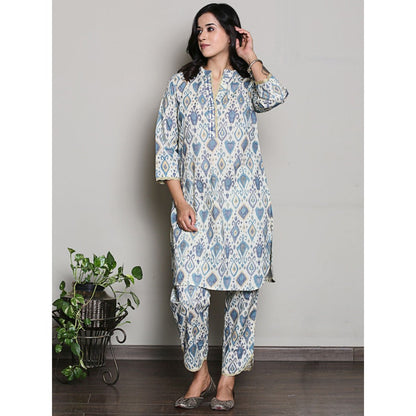 Spring Soul Aztec Printed with Neck Embroidery Co-Ord (Set of 2)