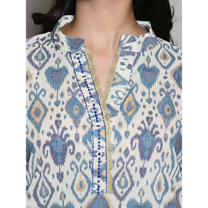 Spring Soul Aztec Printed with Neck Embroidery Co-Ord (Set of 2)