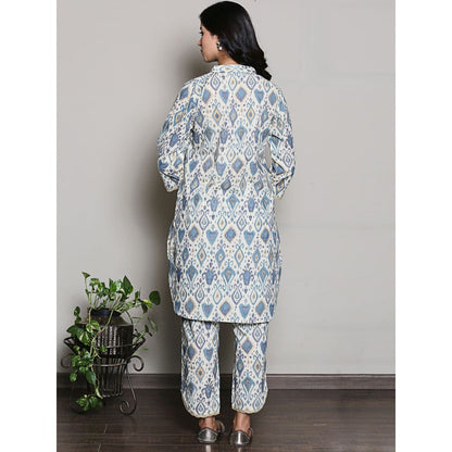 Spring Soul Aztec Printed with Neck Embroidery Co-Ord (Set of 2)