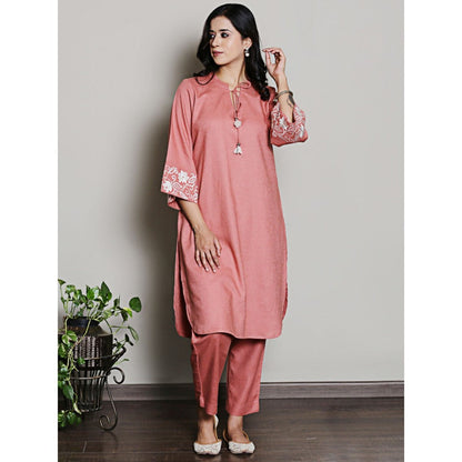 Spring Soul Peach Embroidered Co-Ord (Set of 2)