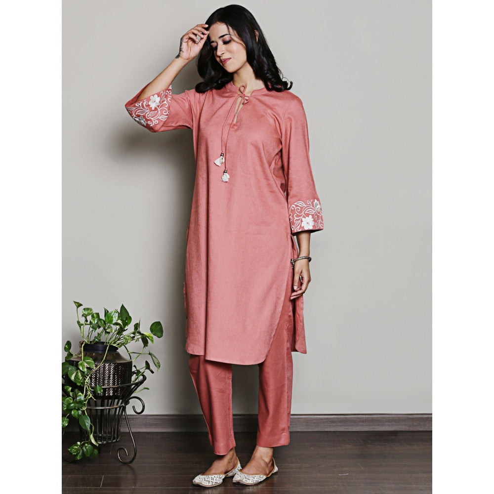Spring Soul Peach Embroidered Co-Ord (Set of 2)