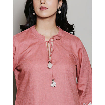 Spring Soul Peach Embroidered Co-Ord (Set of 2)