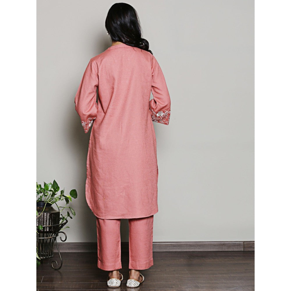Spring Soul Peach Embroidered Co-Ord (Set of 2)
