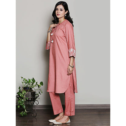 Spring Soul Peach Embroidered Co-Ord (Set of 2)