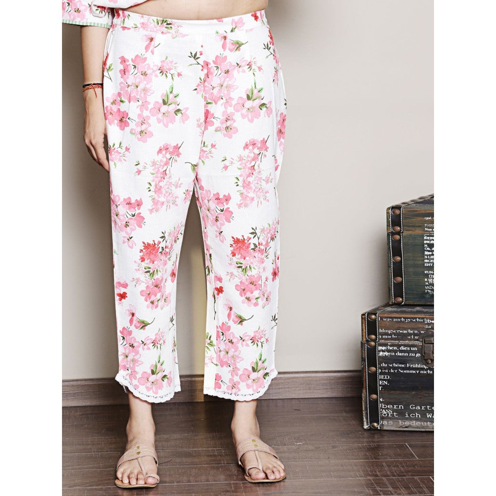 Spring Soul Floral Printed White Co-Ord (Set of 2)