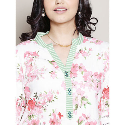 Spring Soul Floral Printed White Co-Ord (Set of 2)