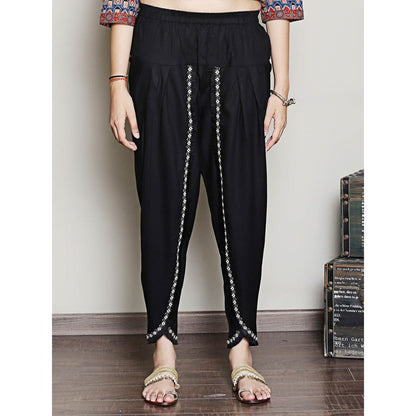 Spring Soul Black Cotton Modal Dhoti