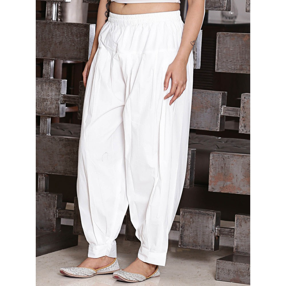 Spring Soul White Pleated Afghani Salwar