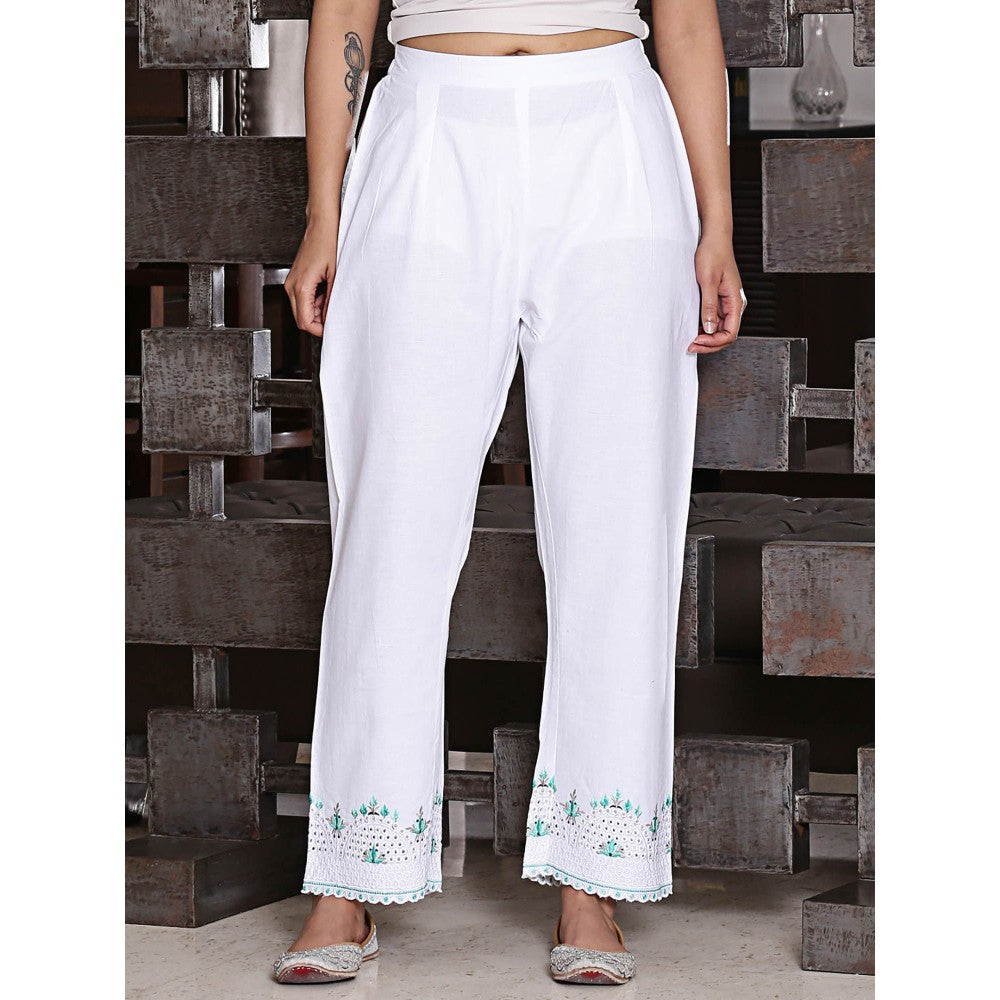 Spring Soul Cotton Scallop Embroidered Pant