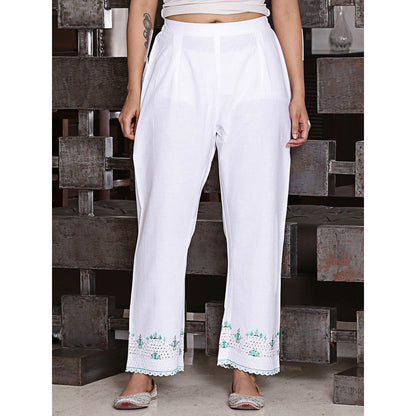 Spring Soul Cotton Scallop Embroidered Pant