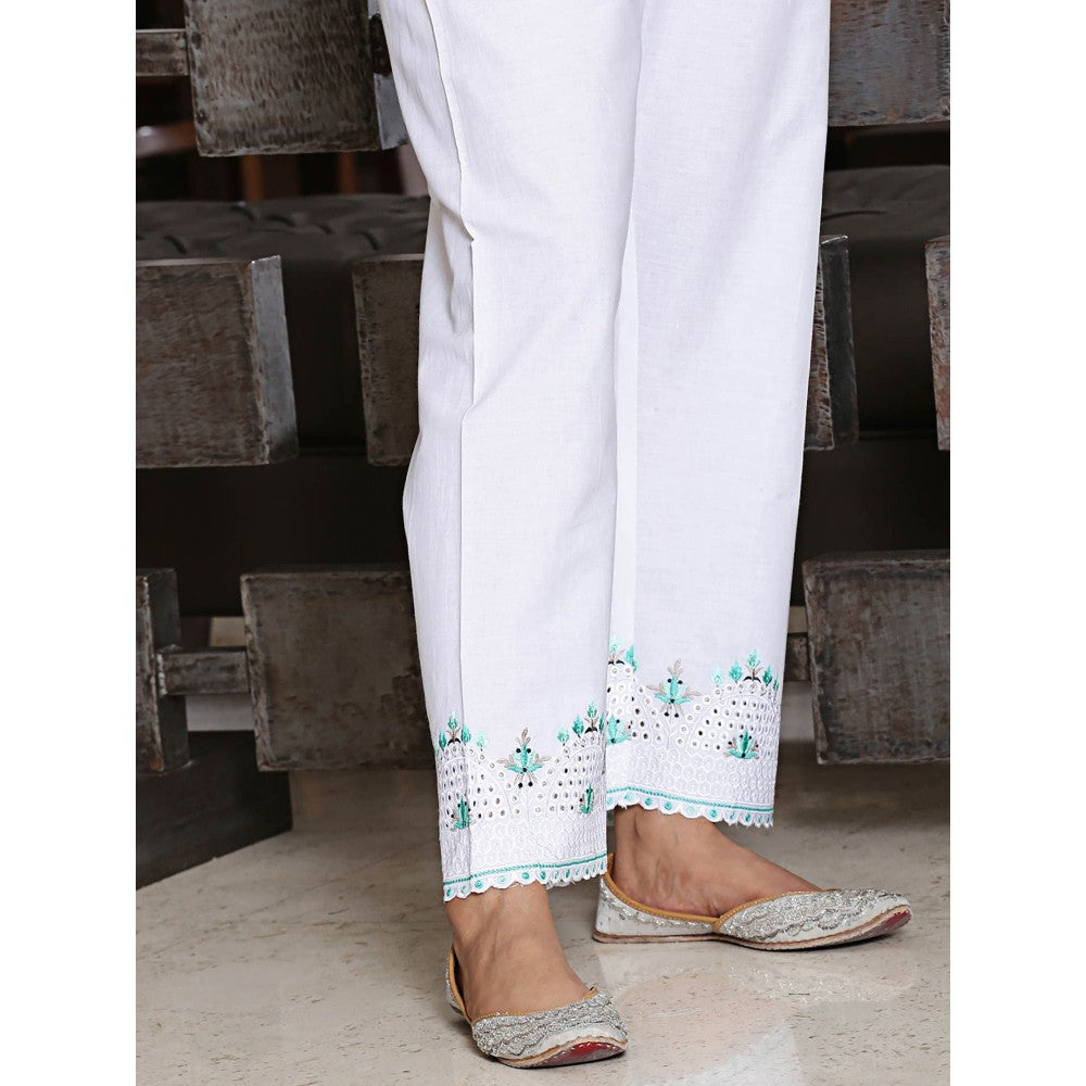 Spring Soul Cotton Scallop Embroidered Pant