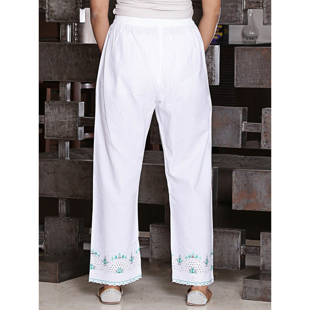 Spring Soul Cotton Scallop Embroidered Pant