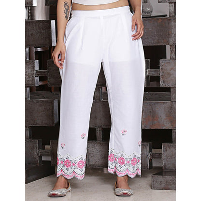 Spring Soul Cotton Scallop Embroidered Pant