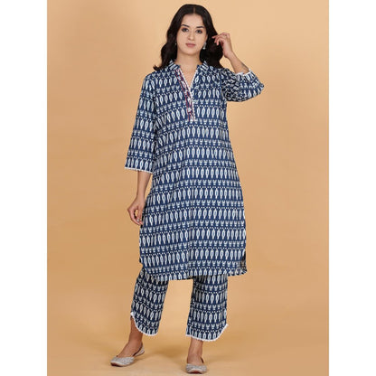 Spring Soul Navy Blue Ikat Co-Ord (Set of 2)