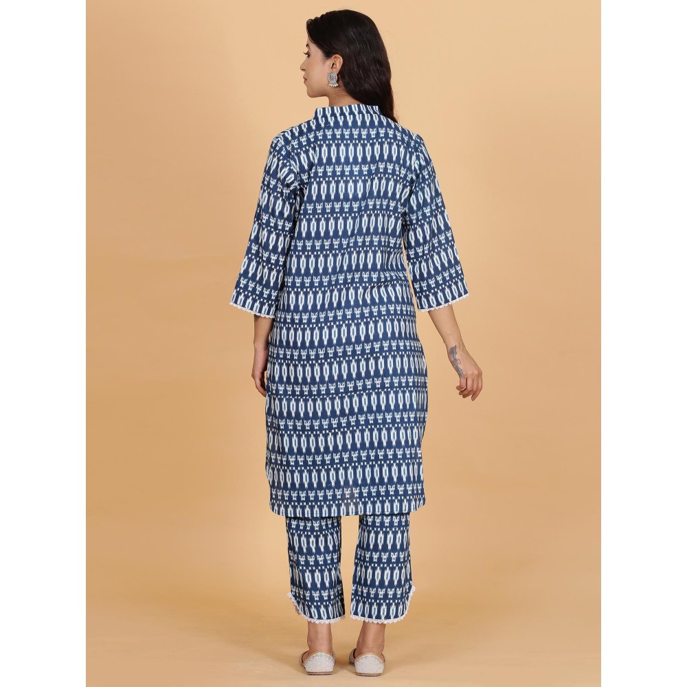 Spring Soul Navy Blue Ikat Co-Ord (Set of 2)