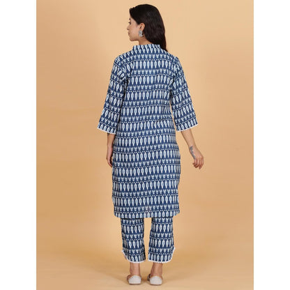Spring Soul Navy Blue Ikat Co-Ord (Set of 2)