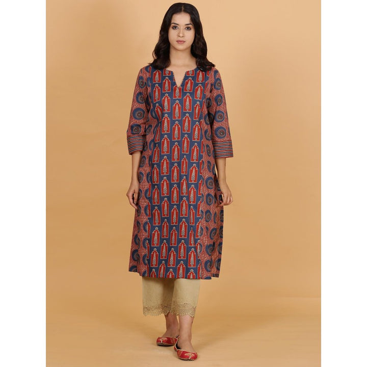 Multi-Color Printed Cotton Kurta With Pant and Dupatta (Set of 3)