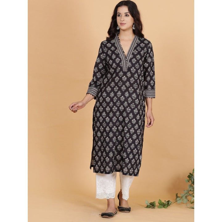 Spring Soul Black Printed Kurta