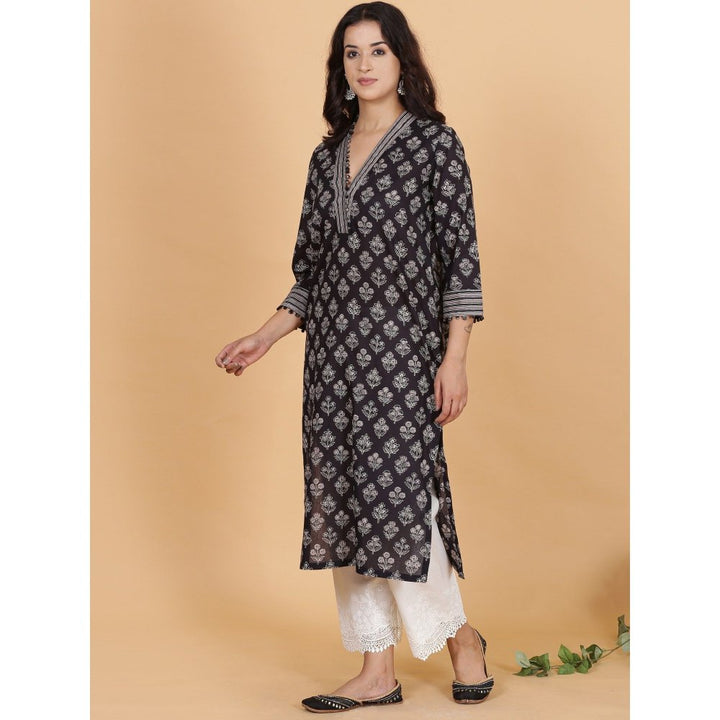 Spring Soul Black Printed Kurta