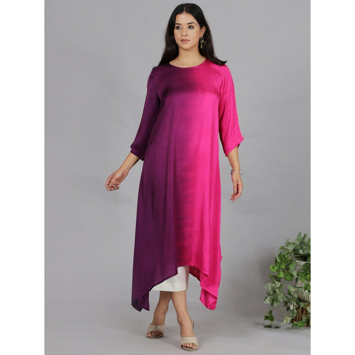 Spring Soul Pink Ombre Modal Asymmetric Kurta