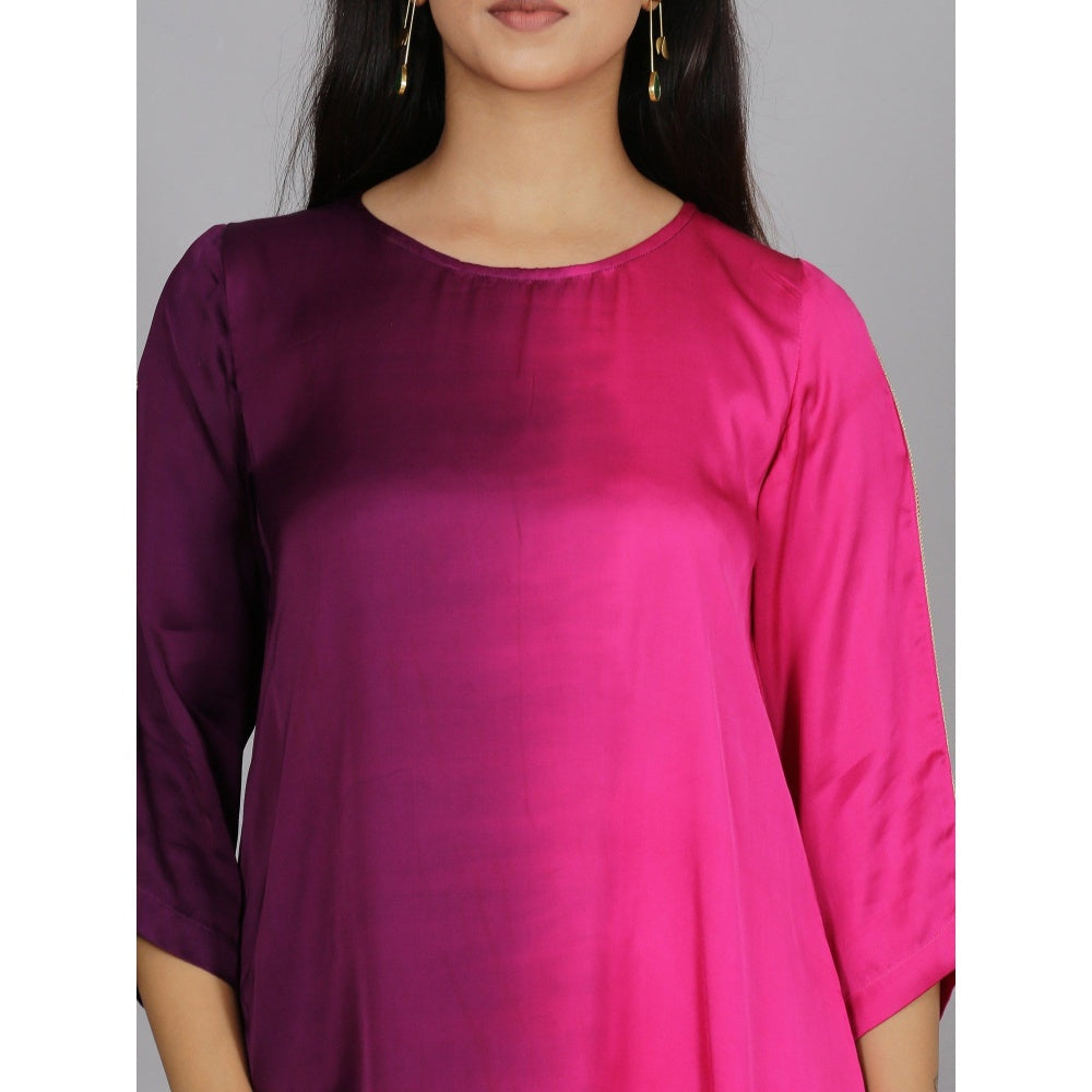 Spring Soul Pink Ombre Modal Asymmetric Kurta