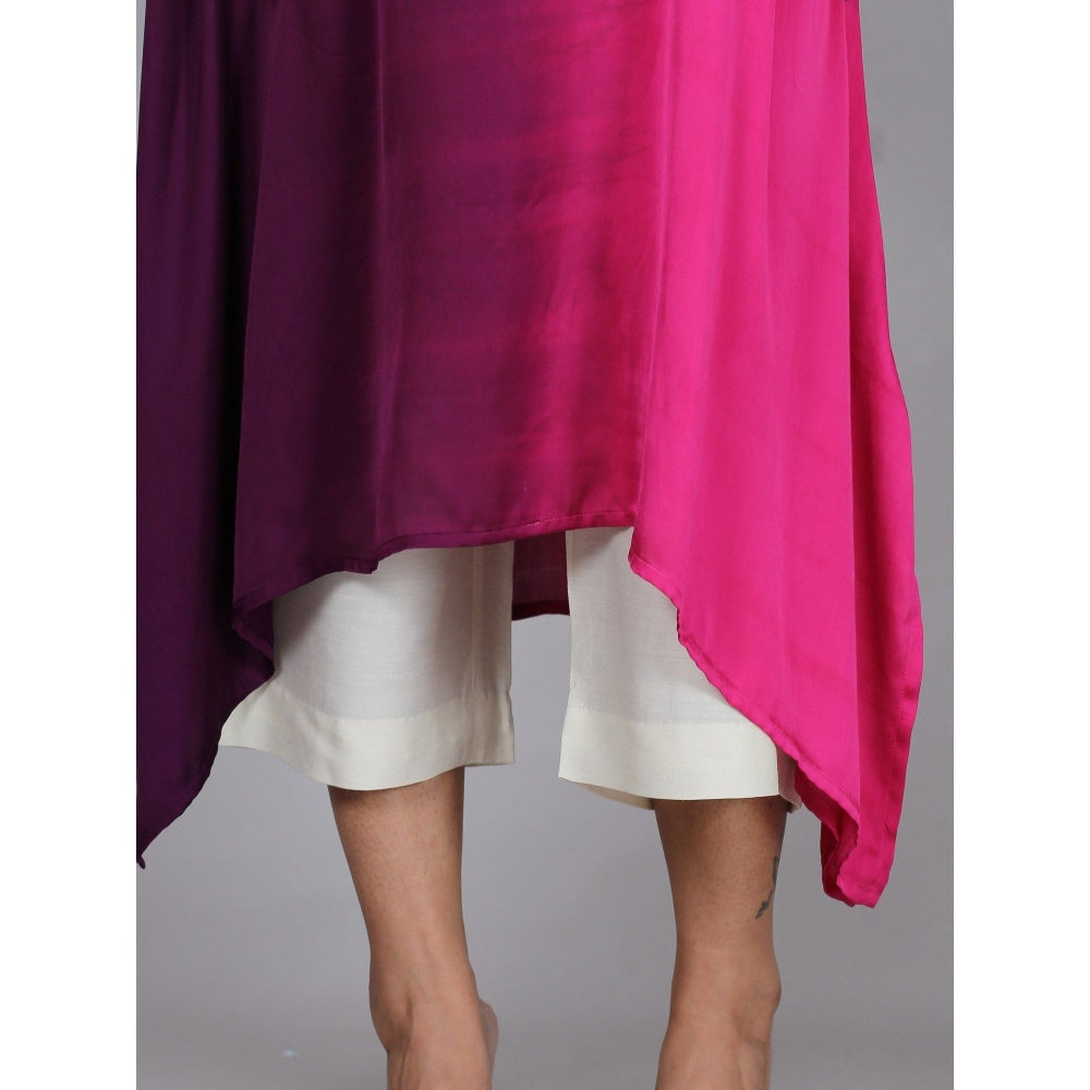 Spring Soul Pink Ombre Modal Asymmetric Kurta