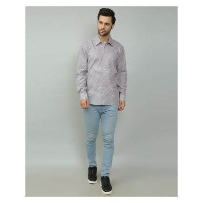 Spring Soul Cotton Printed Full Sleeves Shirt Blue