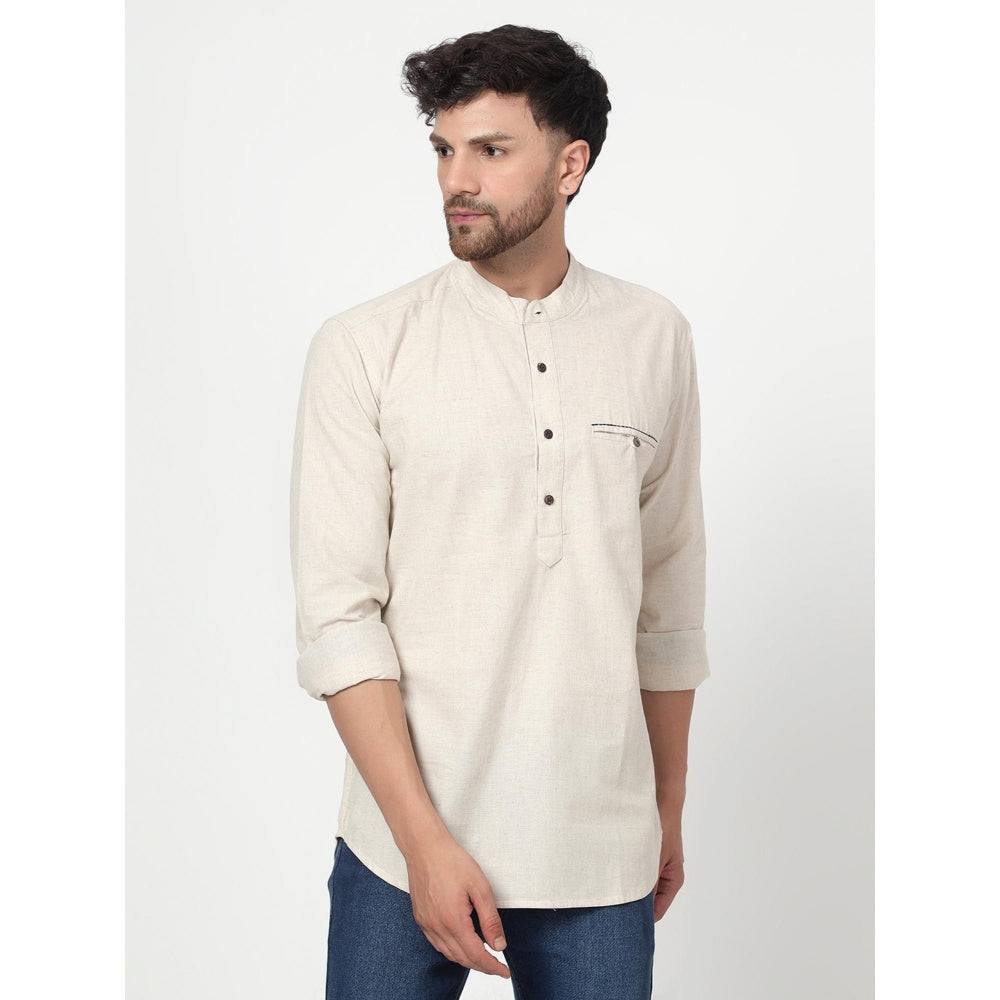 Spring Soul Cotton Linen Full Sleeves Shirt Beige