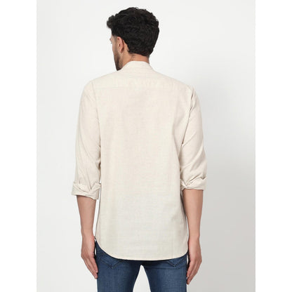 Spring Soul Cotton Linen Full Sleeves Shirt Beige