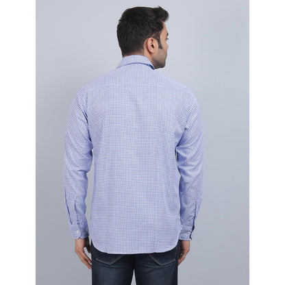 Spring Soul Blue Cotton Printed Full Sleeves Shirt