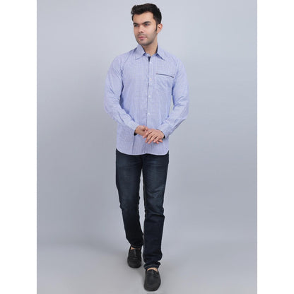 Spring Soul Blue Cotton Printed Full Sleeves Shirt