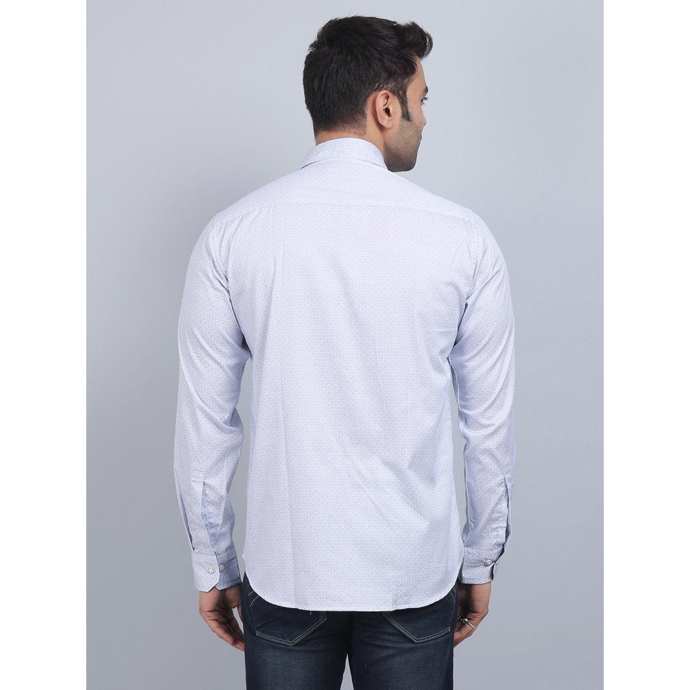 Spring Soul Blue Cotton Printed Full Sleeves Shirt