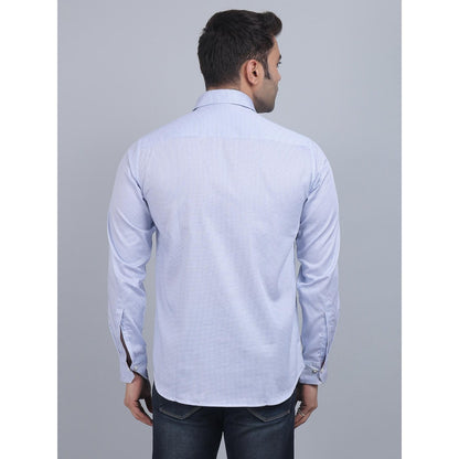 Spring Soul Blue Cotton Printed Full Sleeves Shirt