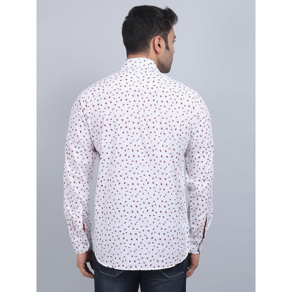 Spring Soul White Cotton Printed Full Sleeves Shirt