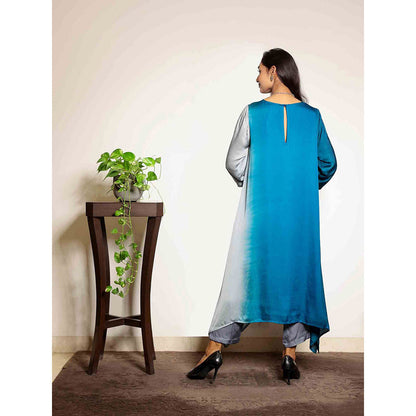 Spring Soul Blue Ombre Modal Regular Kurta